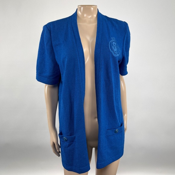 St. John Sweaters - ST JOHN Collection Wool Santana Knit Cardigan Jacket Monogram Embroidered YY22